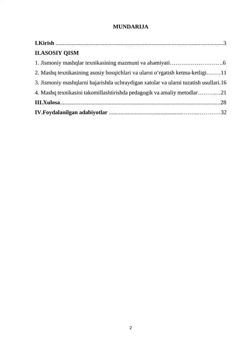 Jismoniy mashqlar texnikasi 2