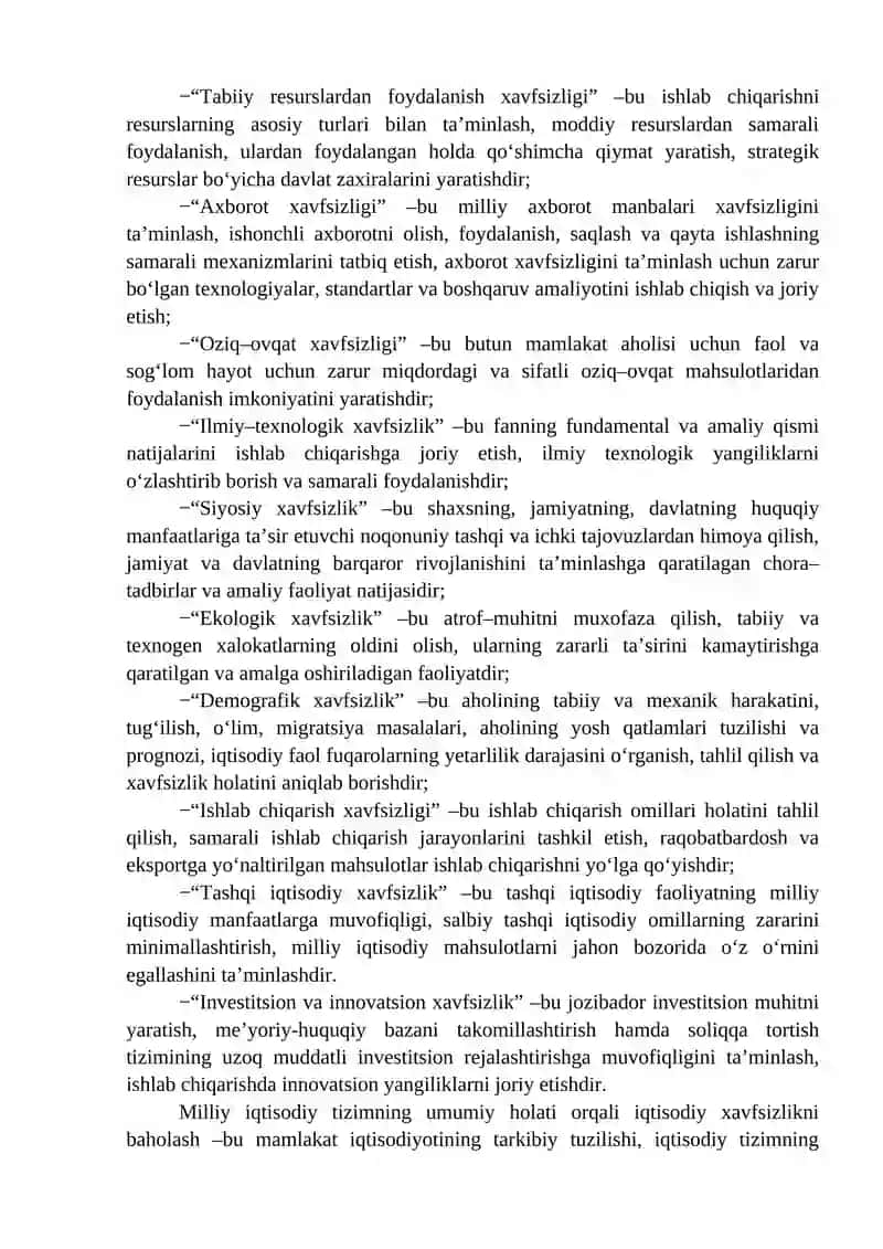 IQTISODIYOTNI DAVLAT TOMONIDAN TARTIBGA SOLISH VA IQTISODIY XAVFSIZLIK 2
