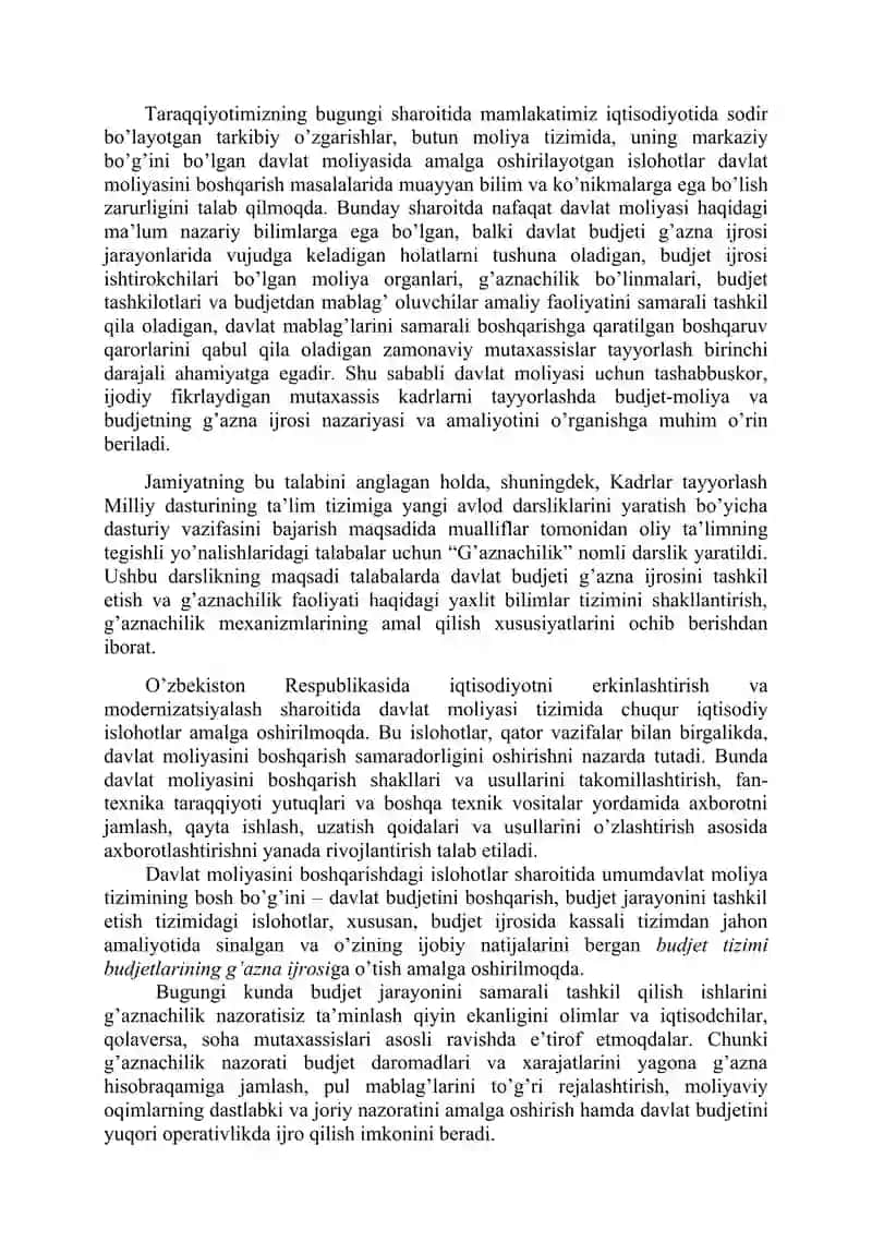 G’AZNACHILIK TIZIMI IJROSINING MAZMUNI VA MOHIYATI 2