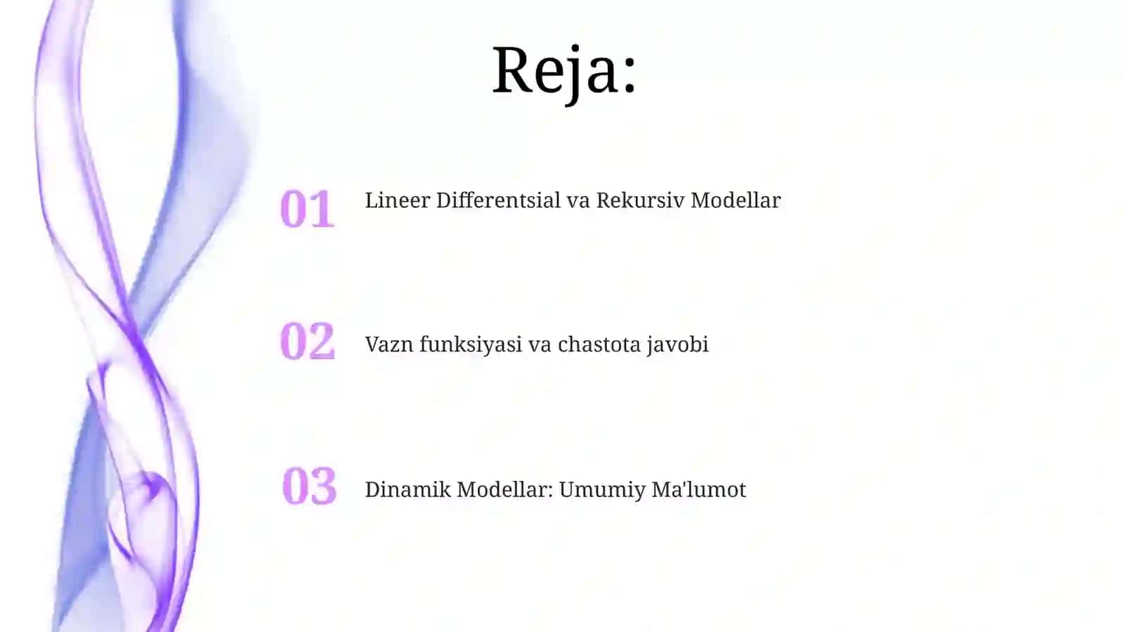 Lineer Differentsial va Rekursiv Modellar 2