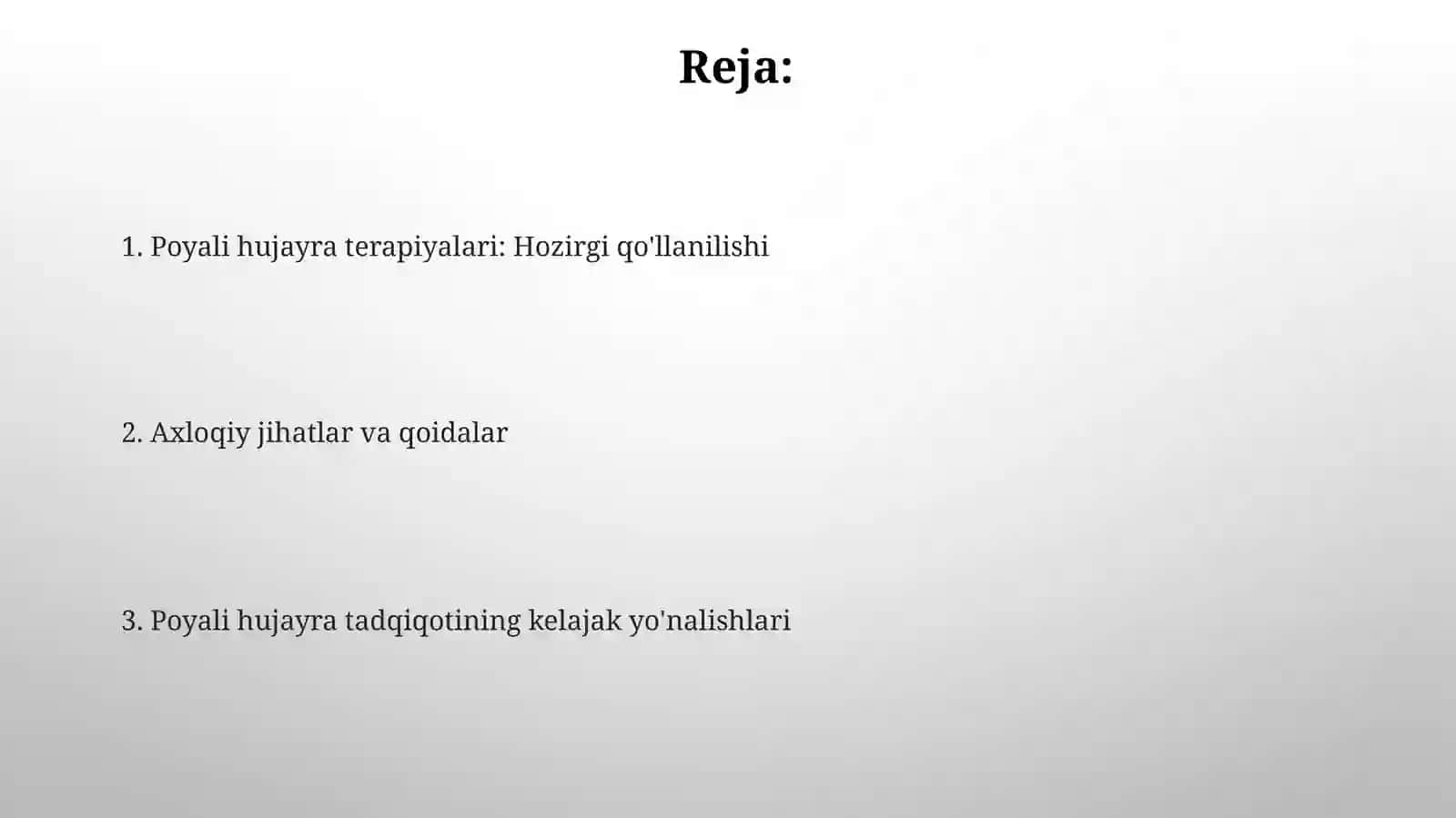 Poyali hujayra terapiyalari: Hozirgi qo'llanilishi 2