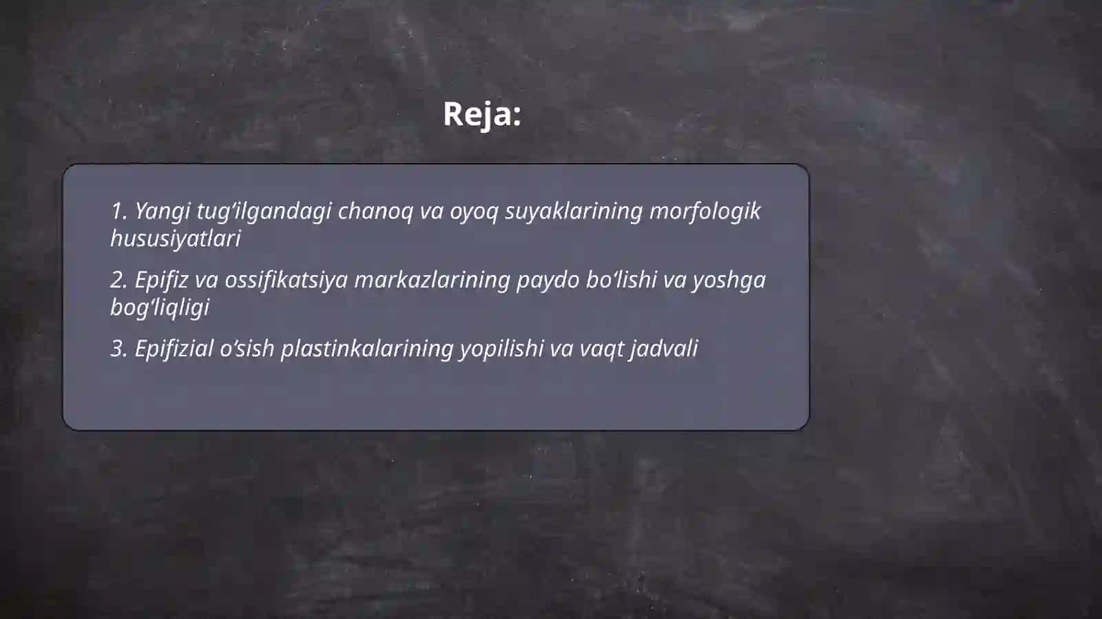 Chanoq va oyoq suyaklarining yoshga nisbatan hususiyatlari 2