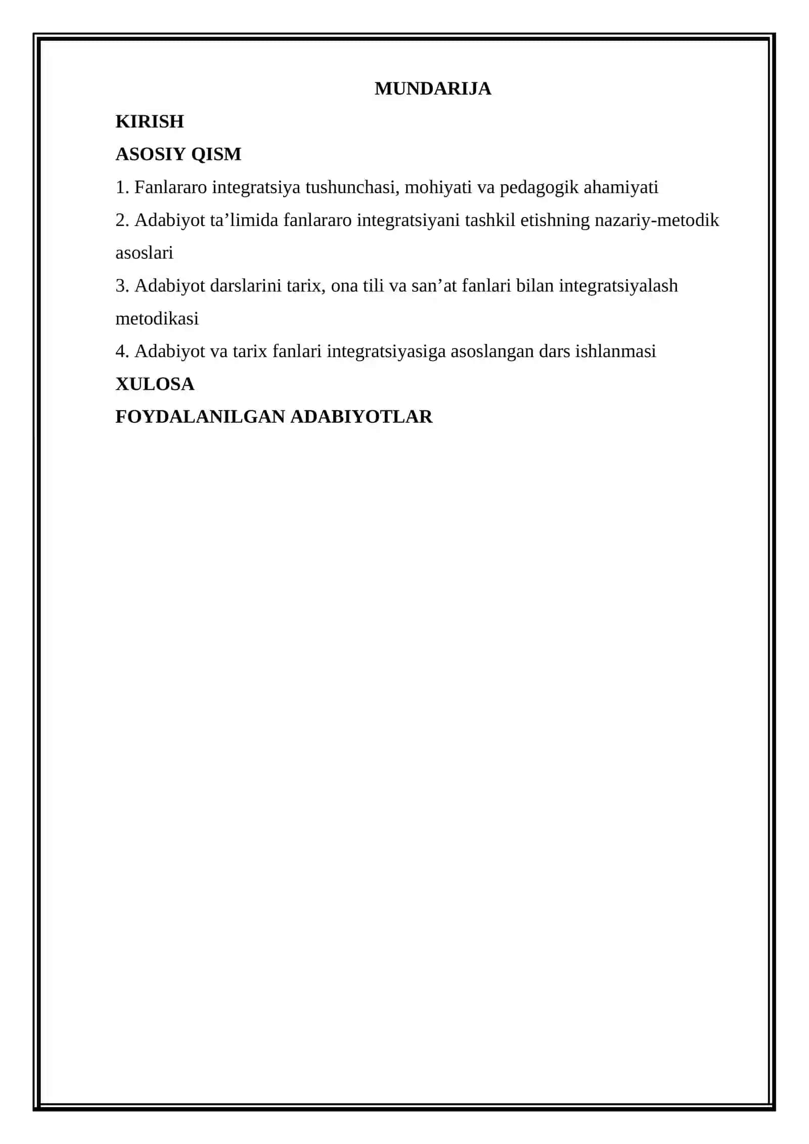 Adabiyot darslarida fanlararo integratsiyaning nazariy asoslari 2