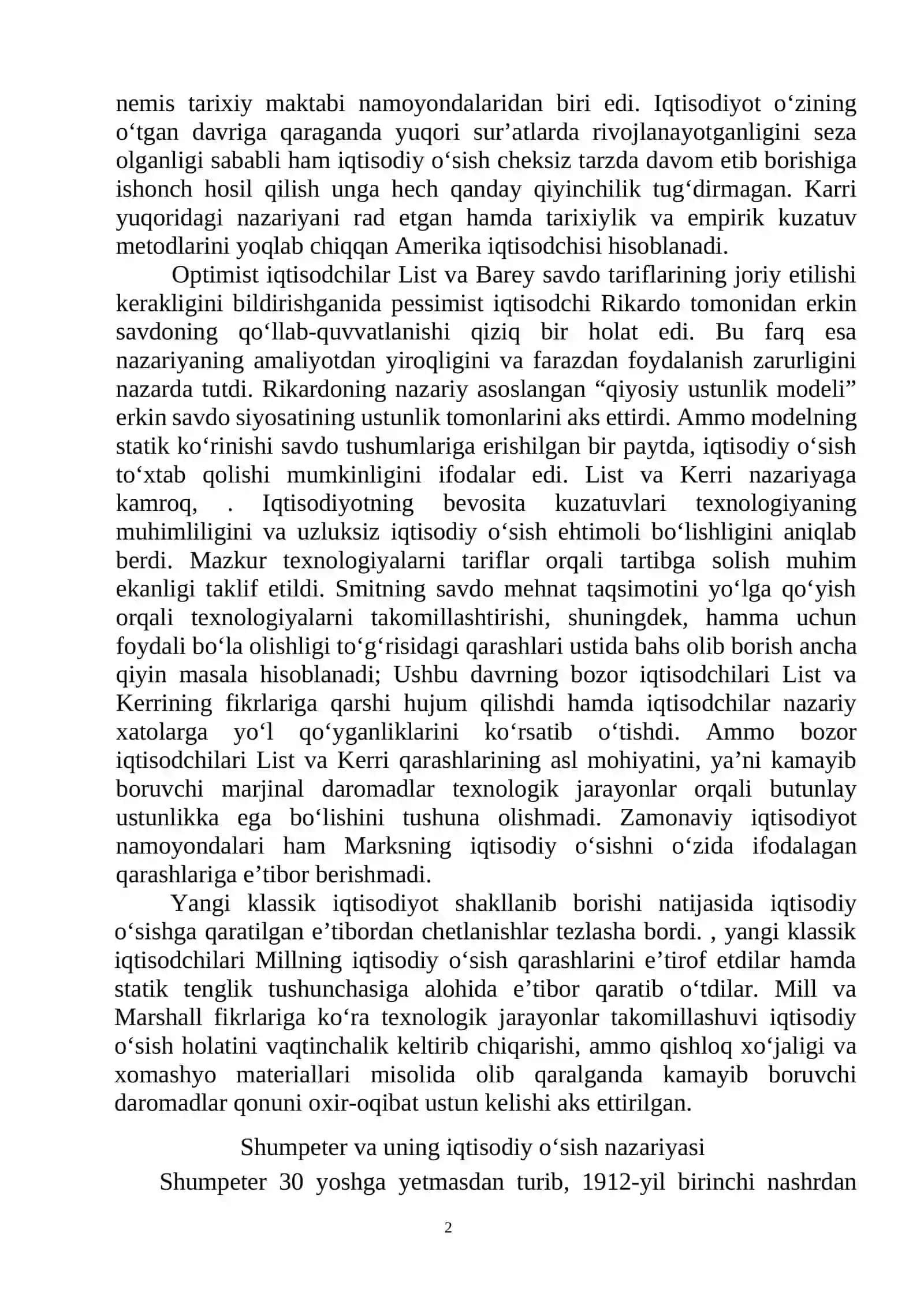 IQTISODIY O‘SISH TO‘G‘RISIDAGI NAZARIYALAR 2