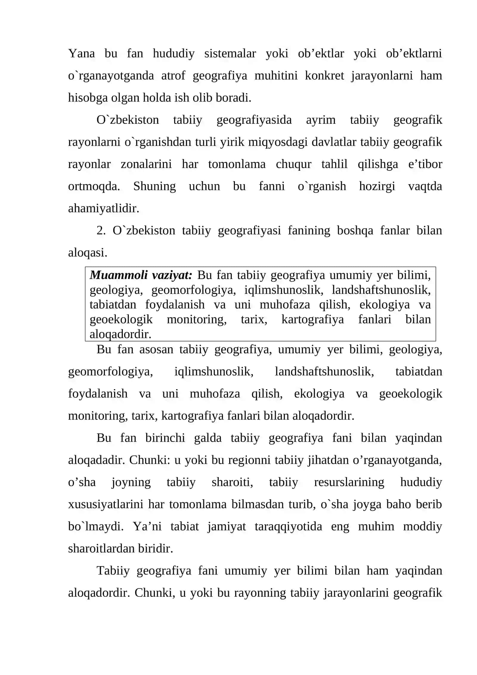 O`zbеkistоn tаbiiy gеоgrаfiyasi fаni 2