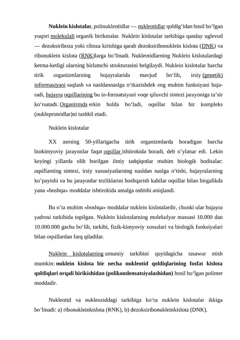 NUKLEIN KISLOTALAR 2