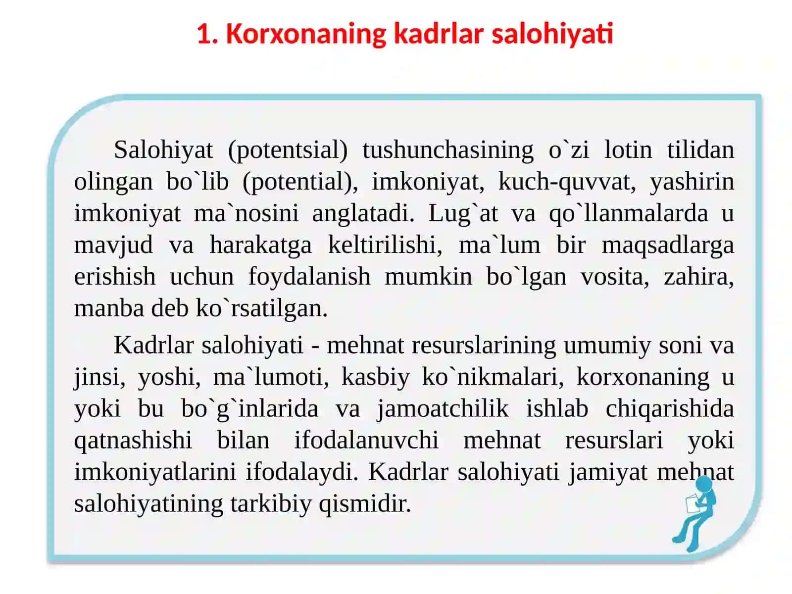 Korxona kadrlari va mehnat haq to'lash 2