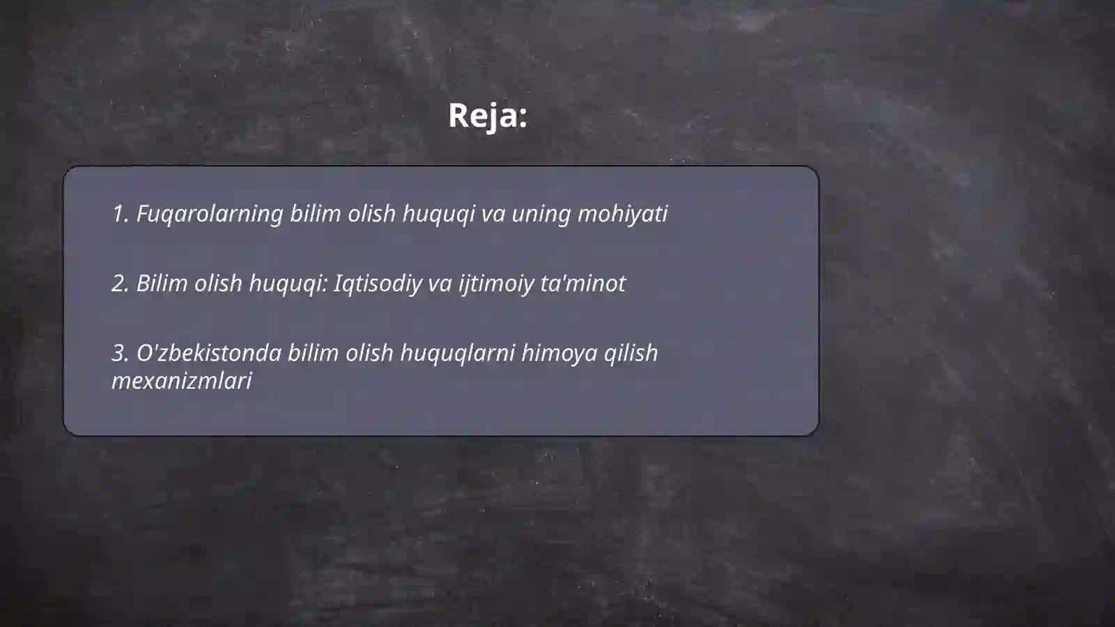 Fuqarolarning bilim olish huquqi 2