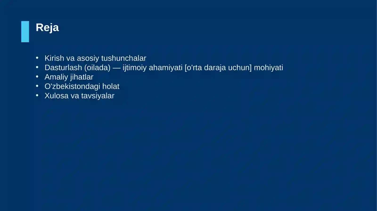 Dasturlash (oilada) — ijtimoiy ahamiyati [o'rta daraja uchun] 2