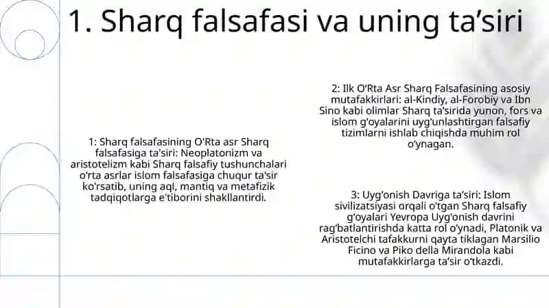 Ilk Oʻrta Asr Sharq Falsafasi Va Uygʻonish Davri 2