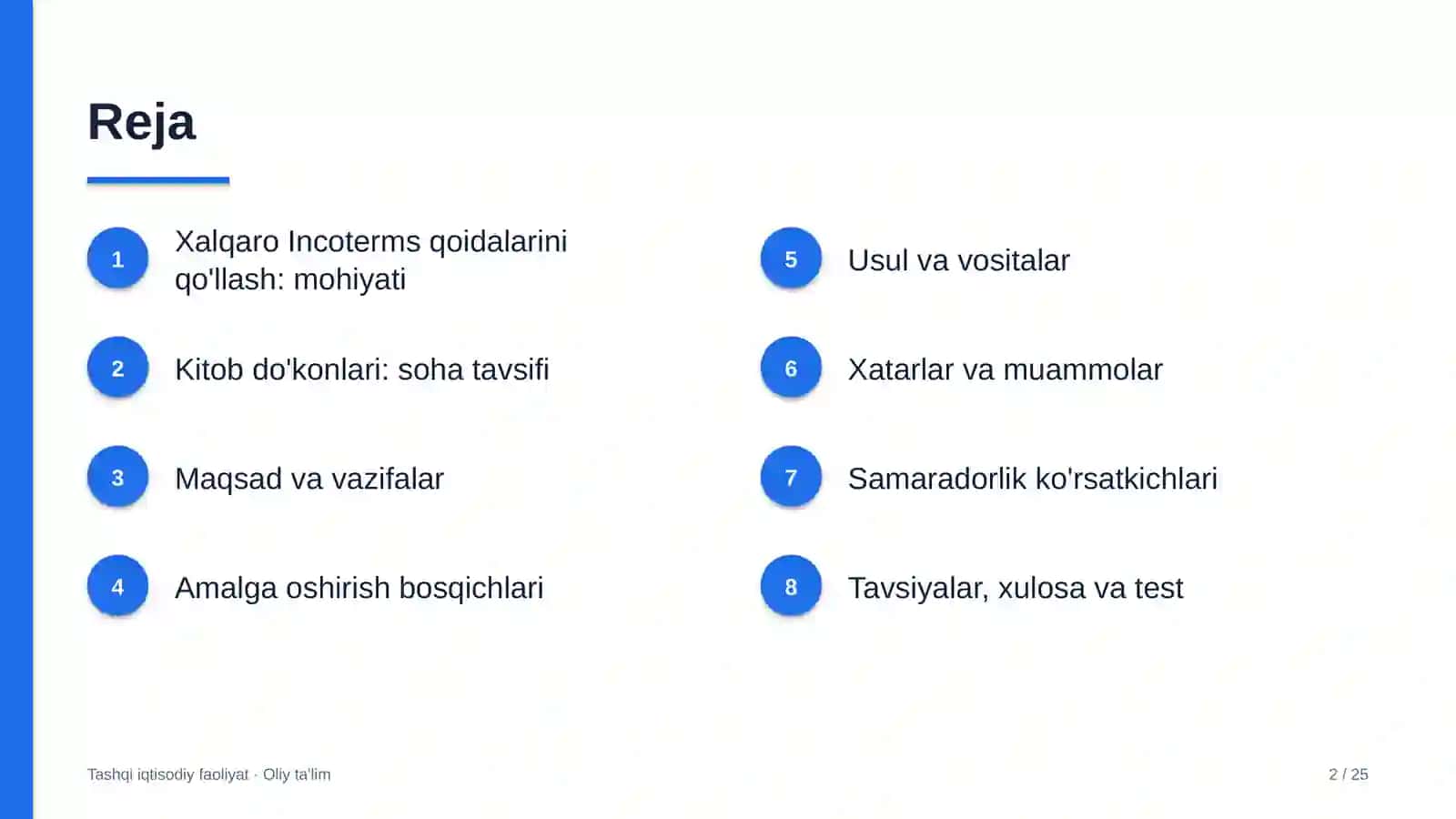 Kitob do'konlarida xalqaro Incoterms qoidalarini qo'llash 2