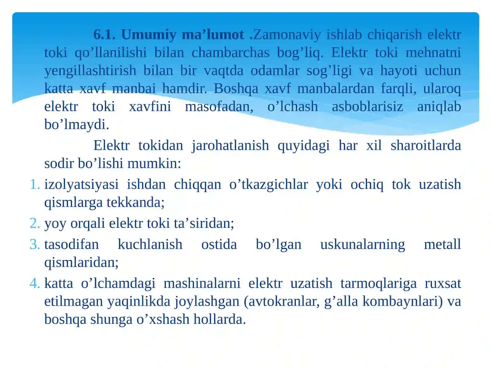 Elektr  xavfsizlik asoslari 2
