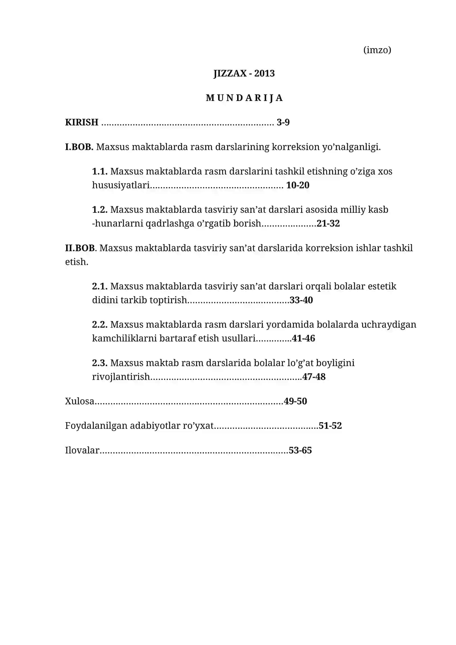 MAXSUS MAKTABLARDA RASM DARSLARINING KORREKSION TARBIYAVIY YO’NALGANLIGI 2
