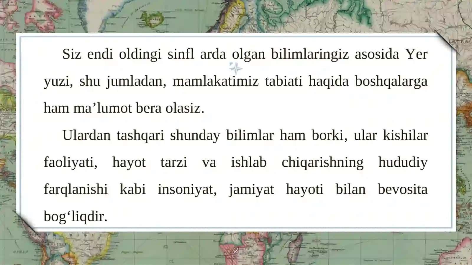 O‘zbekistonning geografik o‘rni va ma’muriy-hududiy tuzilishi 2