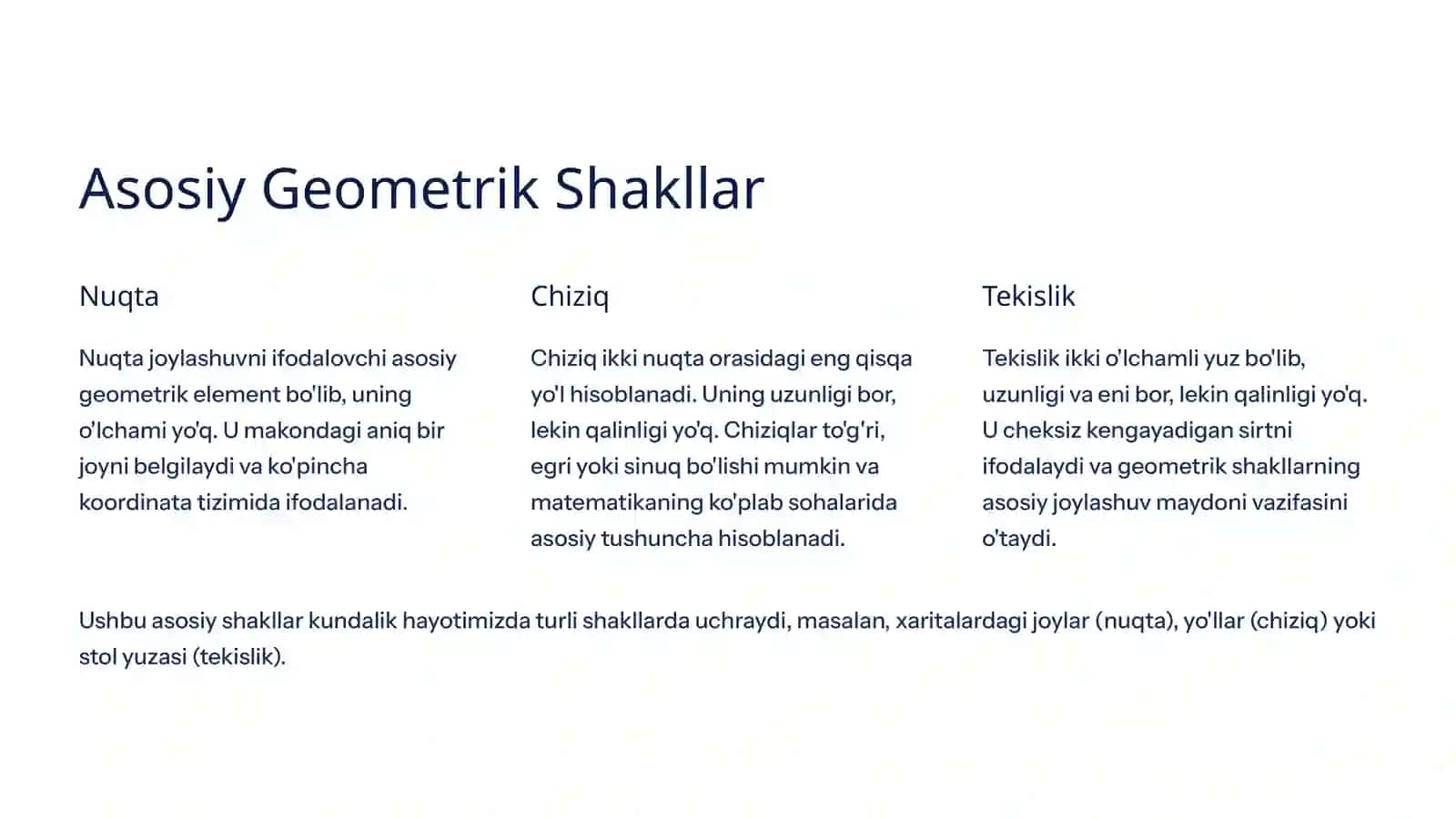 Geometrik Shakllar: Inkluziv Informatika Talabalari Uchun 2