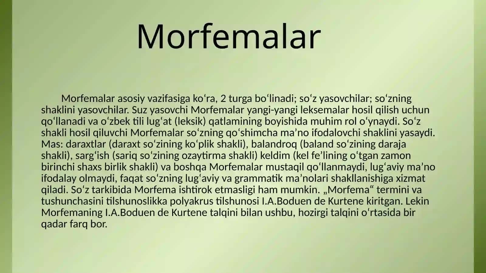 O’ZBEK TILI MORFEMIKASI 2