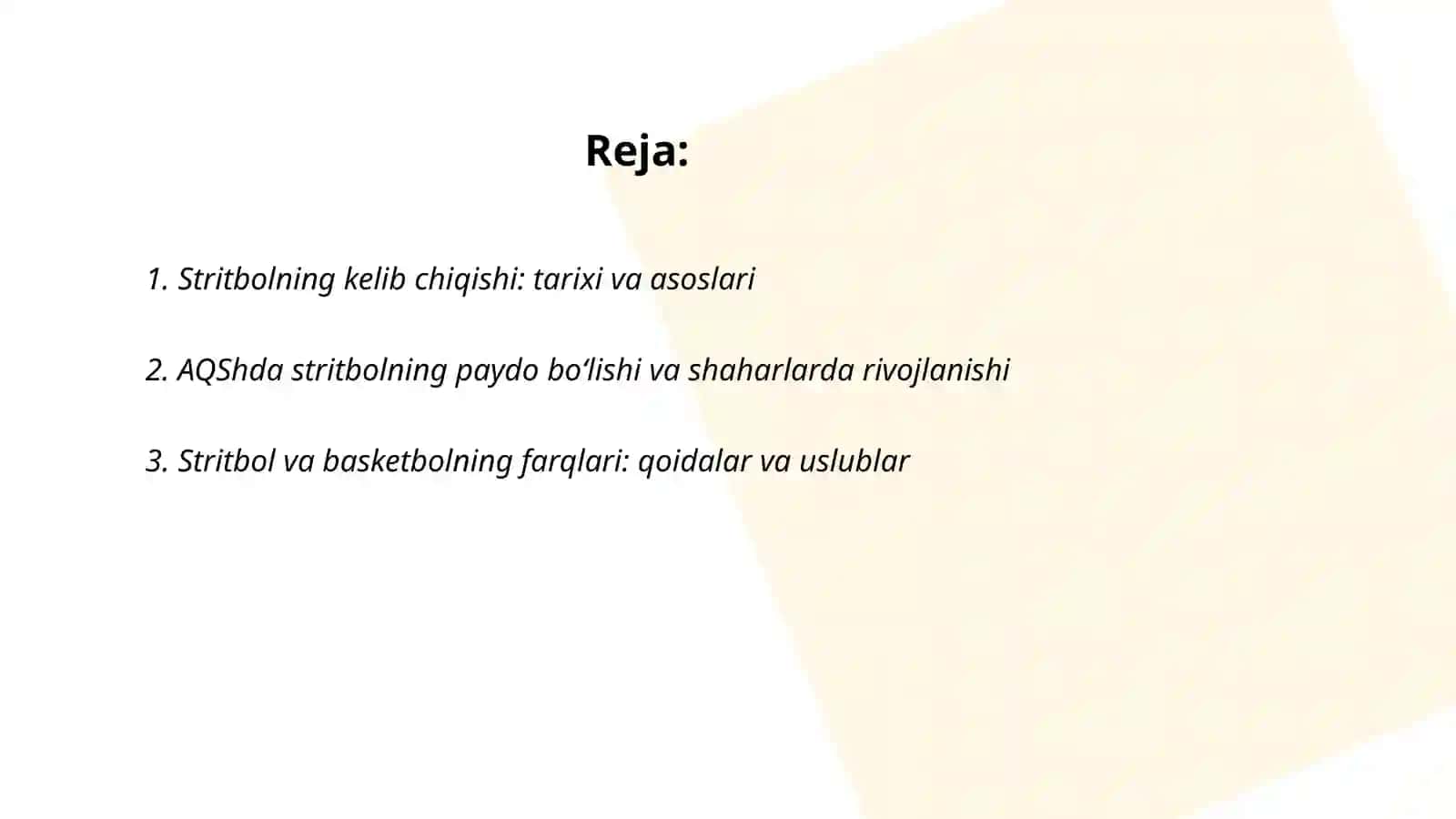 Stritbol oʻyinining paydo boʻlishi va rivojlanishi 2