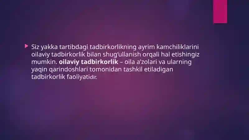 Oilaviytadbirkorlik tushunchasi va Oilaviytadbirkorlik subyektlari 2