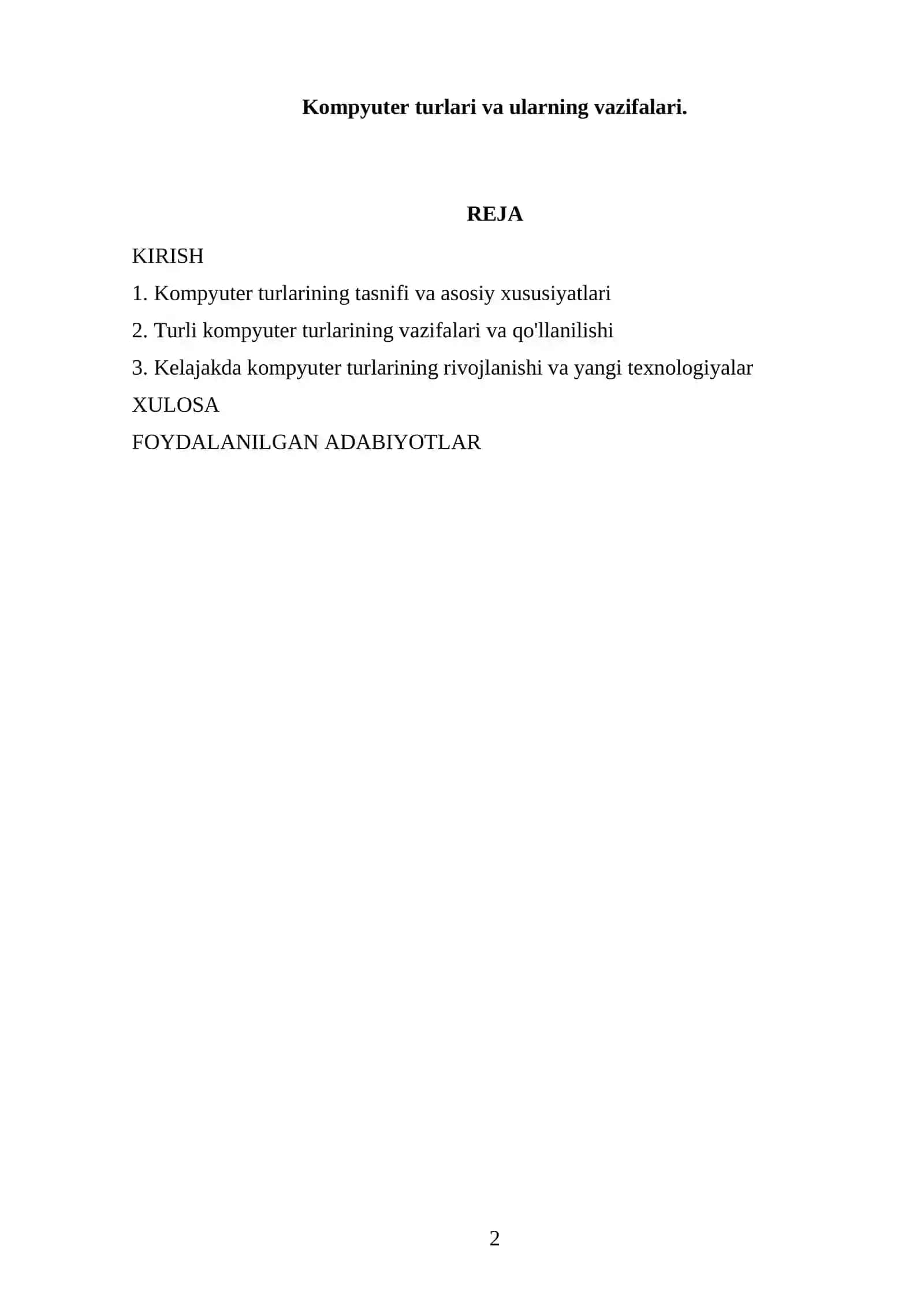 Kompyuter turlari va ularning vazifalari 2