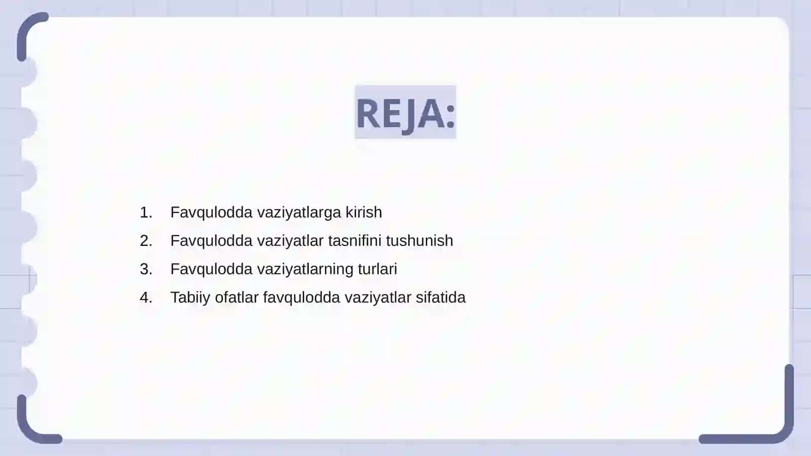 Favqulodda vaziyatlar va ularning tasnifi 2