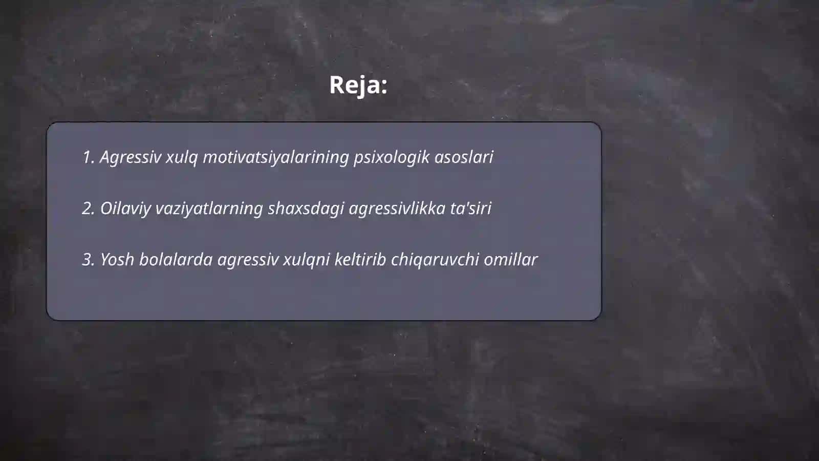 Agressiv xulq motivatsiyalari 2