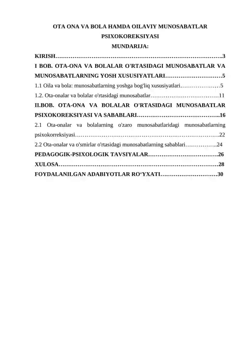 OTA ONA VA BOLA HAMDA OILAVIY MUNOSABATLAR PSIXOKOREKSIYASI 2