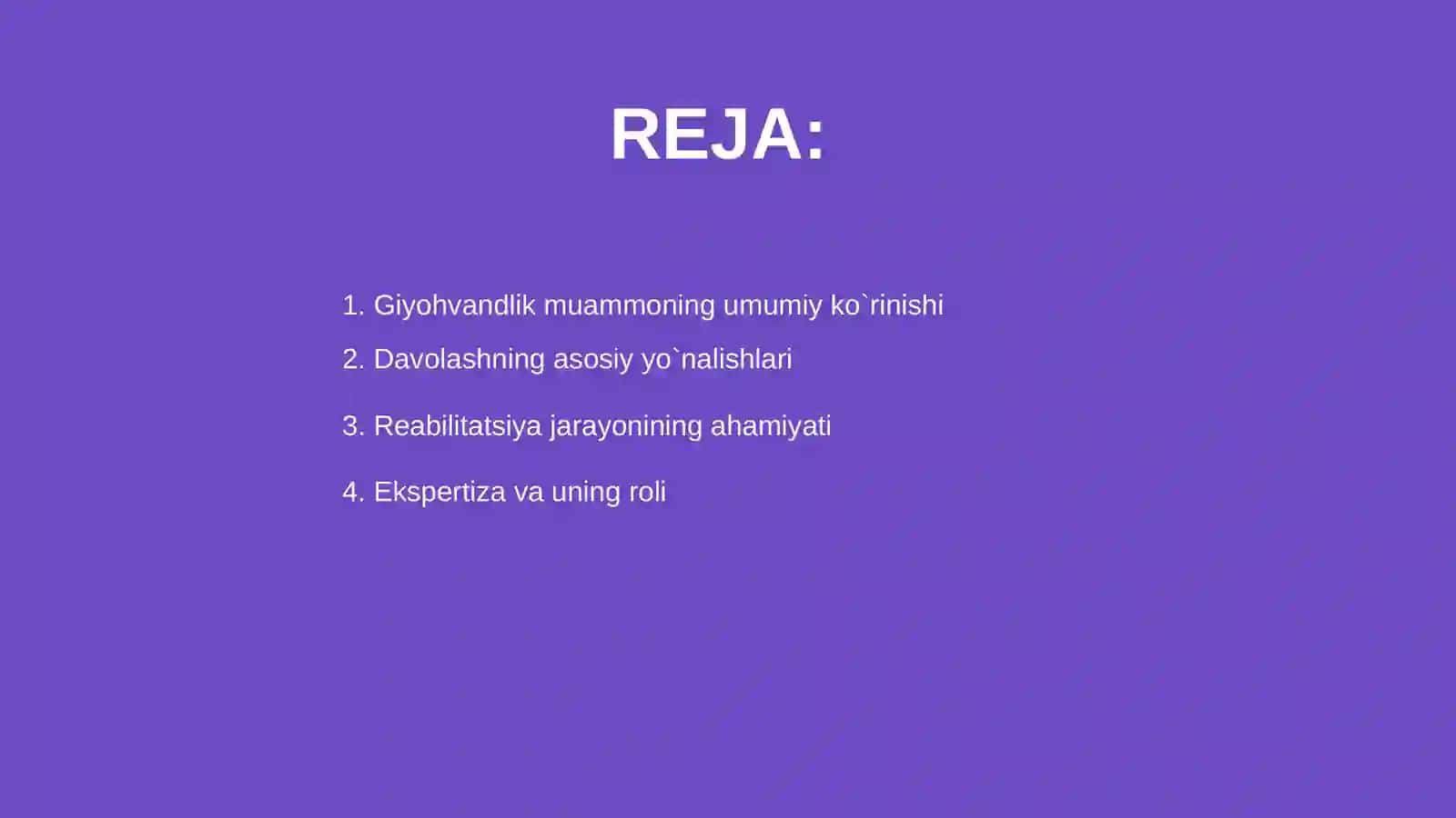 Giyohvandlikda davolashning asosiy yoʻnalishlari va reabilitatsiya 2