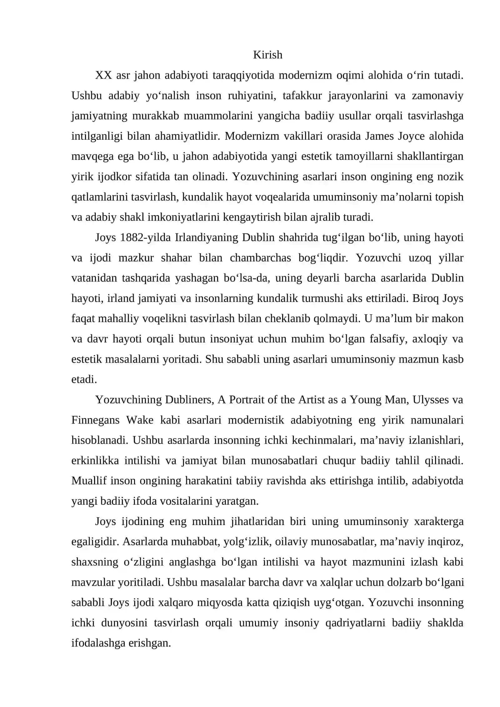 JOYS IJODINING UMUMINSONIY, UMUMESTETIK XUSUSIYATLARI 2