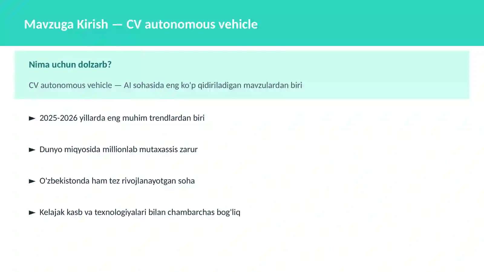 CV autonomous vehicle 2
