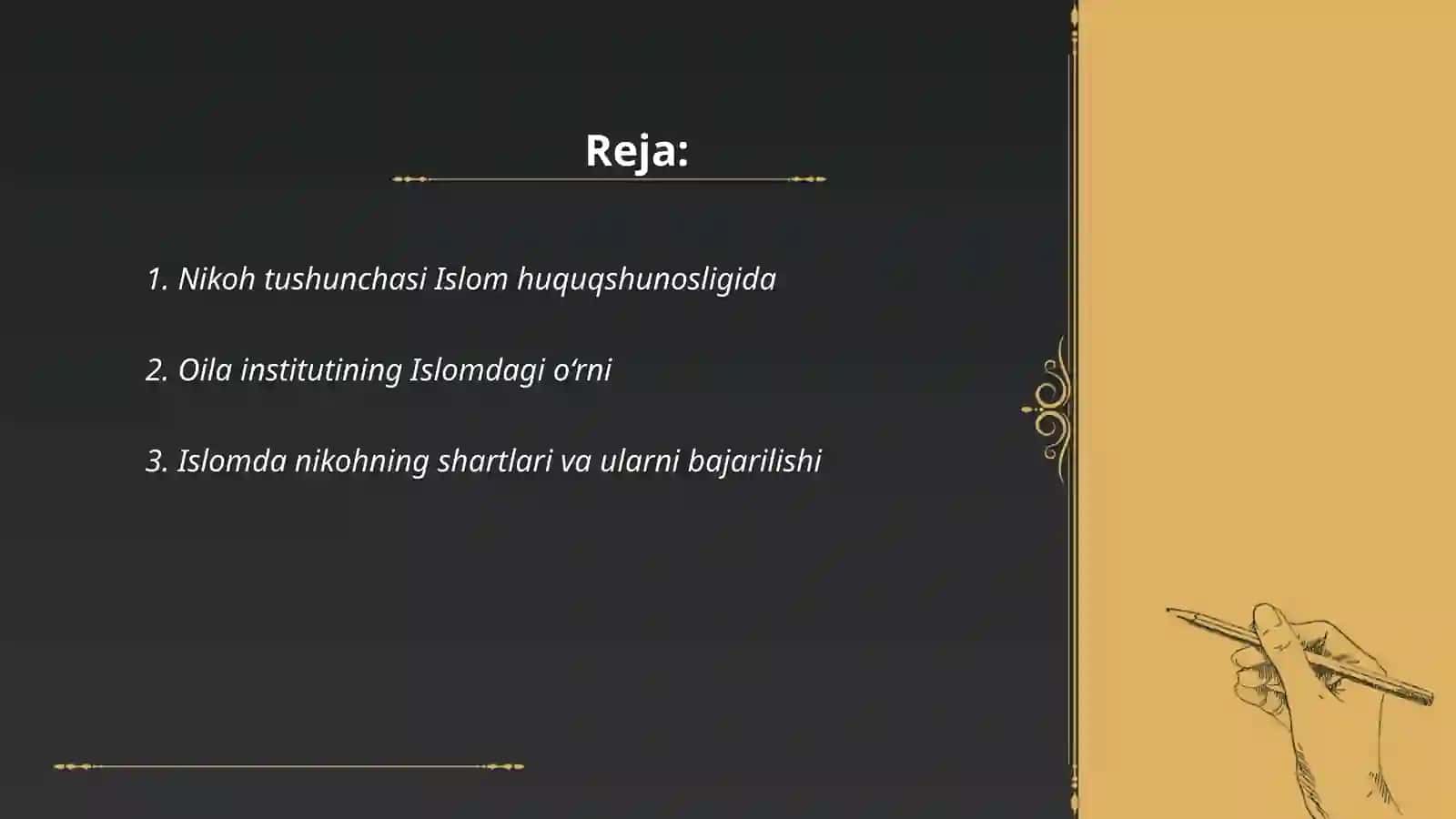 Nikoh tushunchasi Islom huquqshunosligida 2