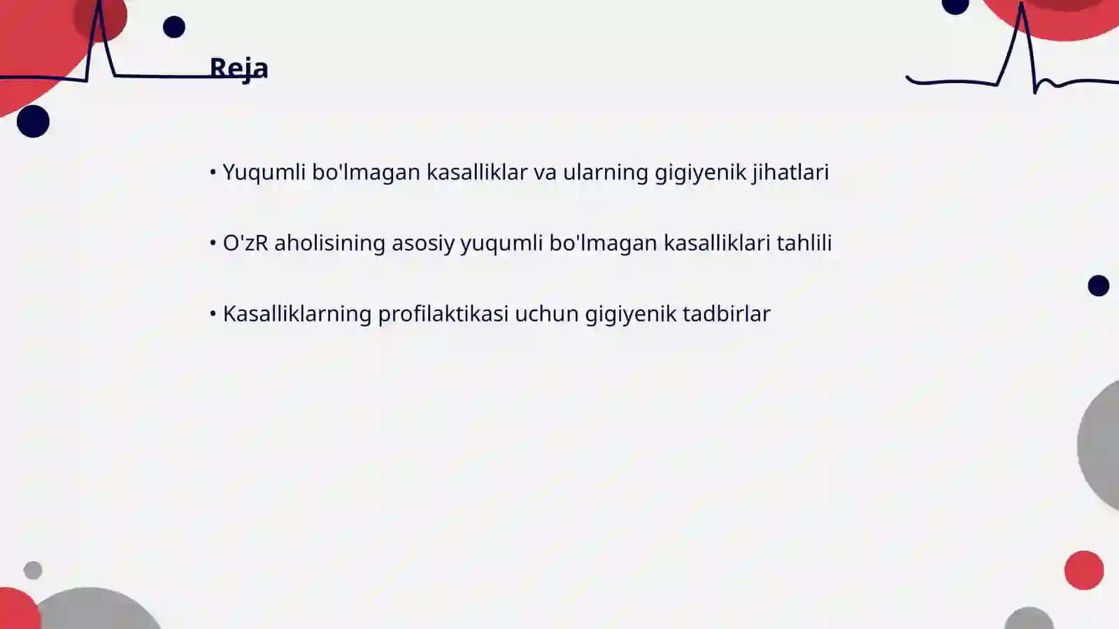 O'zR aholisining eng muhim yuqumli bo'lmagan kasalliklari profilaktikasining gigiyenik jihatlari 2