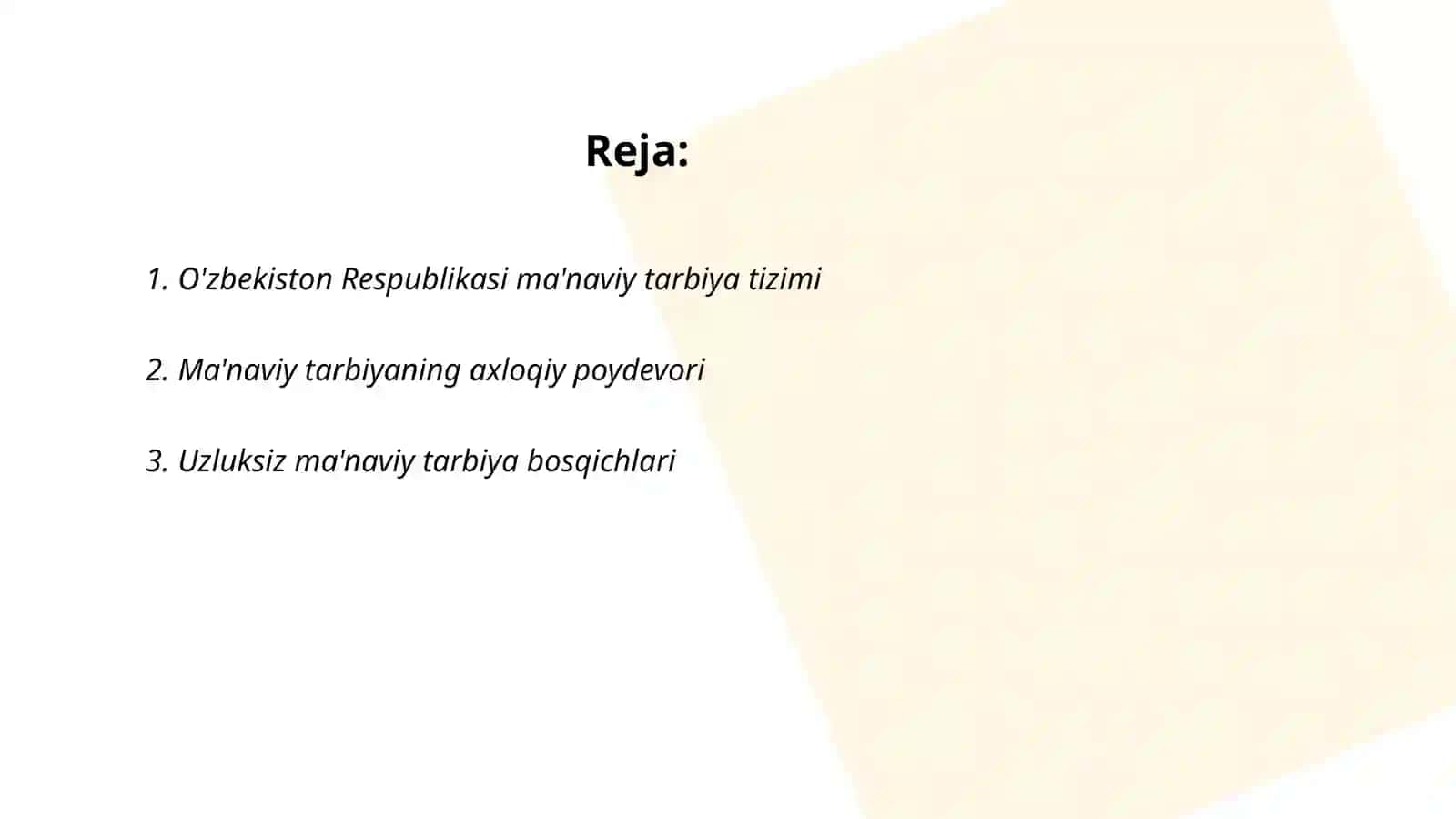 O'zbekiston Respublikasing uzluksiz ma'naviy tarbiya konsepsiyasi 2