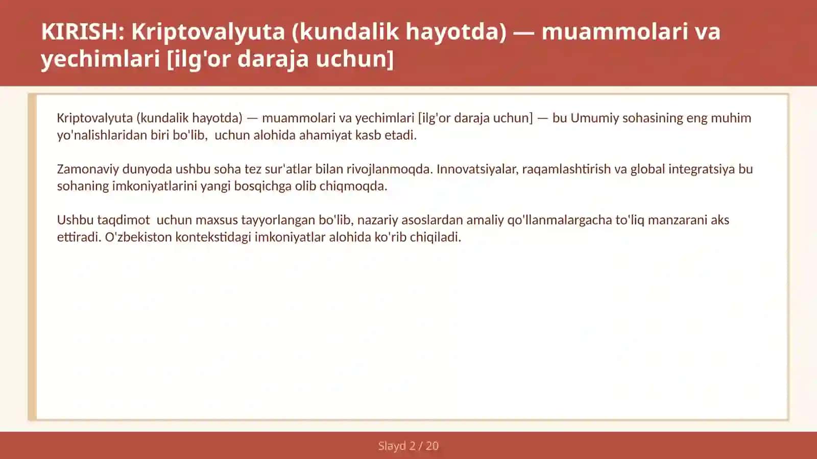 Kriptovalyuta (kundalik hayotda) — muammolari va yechimlari [ilg'or daraja uchun] 2