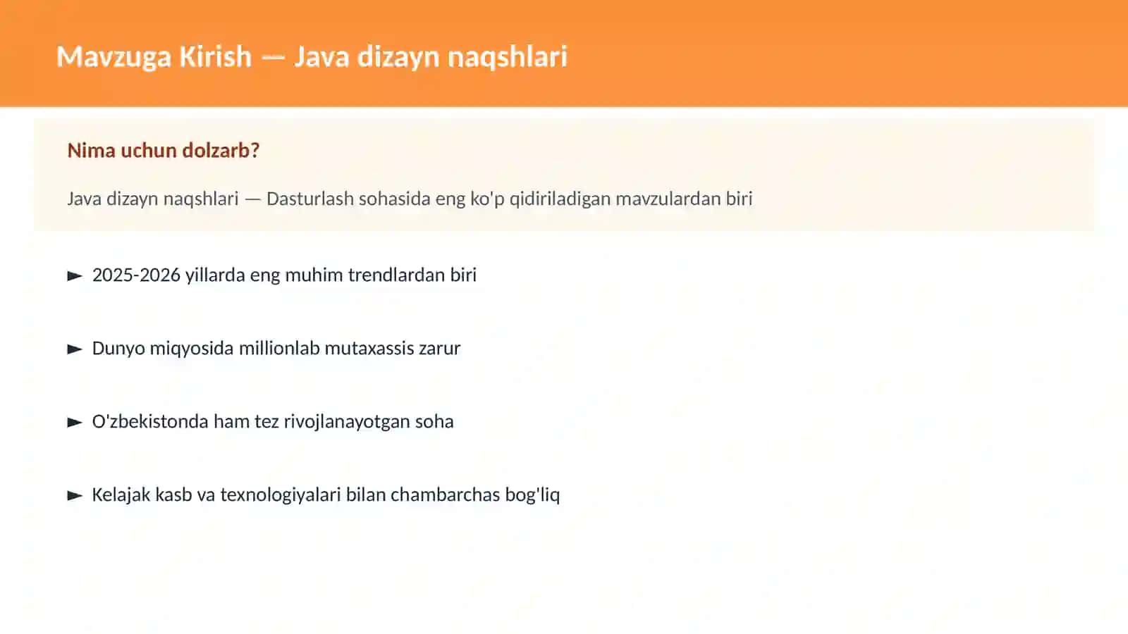 Java dizayn naqshlari 2