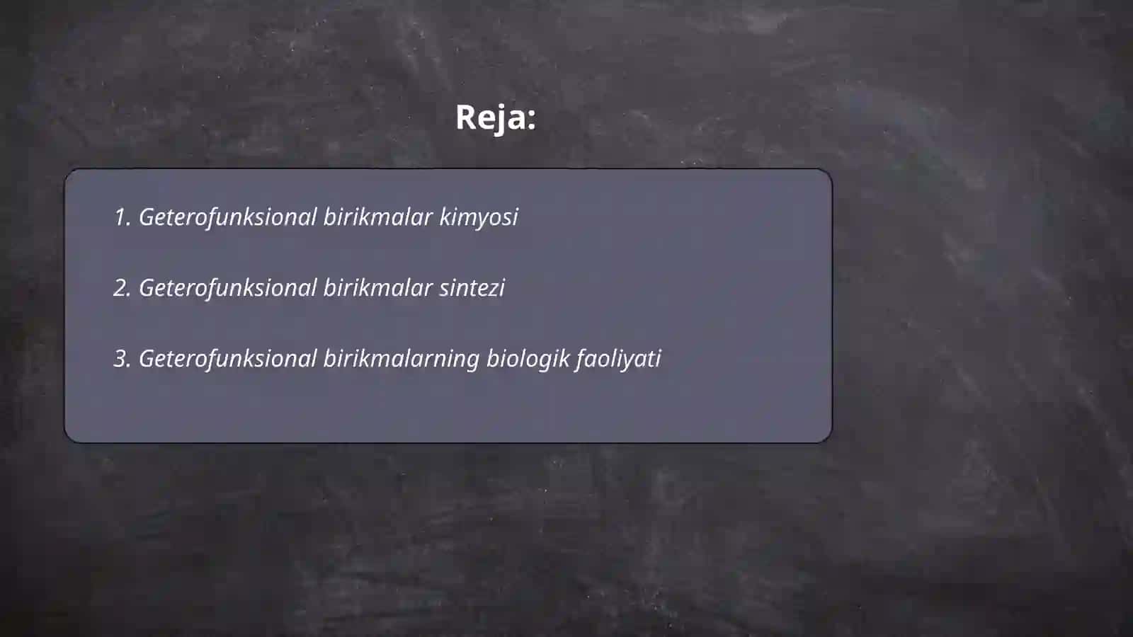Geterofunksional birikmalar kimyosi 2
