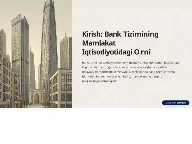 Oʻzbekiston Respublikasi Bank Tizimi:Tarkibi va Faoliyati 2
