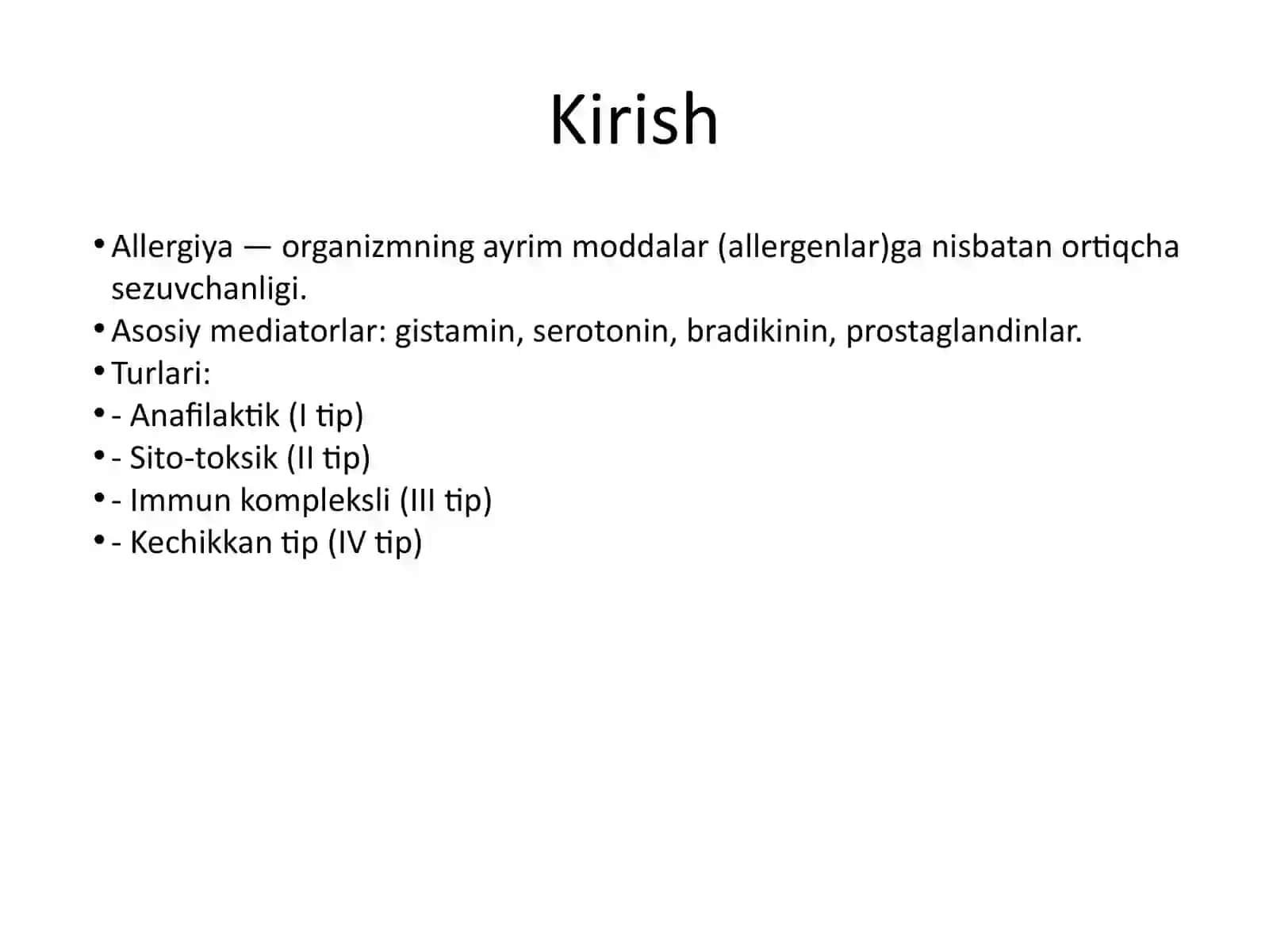ALLERGIYAGA QARSHI VOSITALAR (ANTIHISTAMIN PREPARATLAR) 2