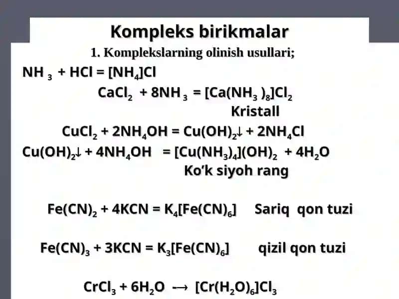 Kompleks birikmalar 2