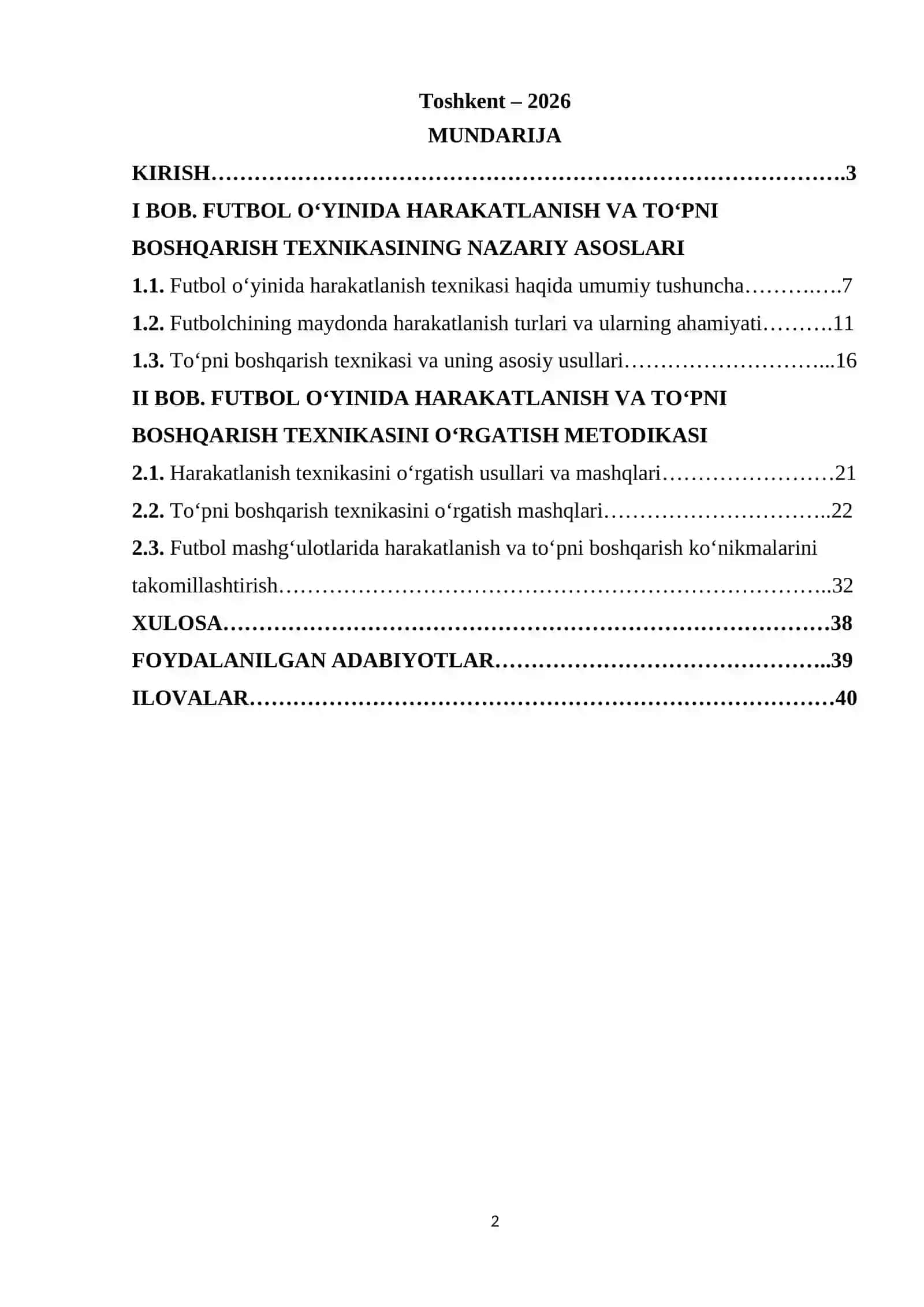 Futbol o‘yinida harakatlanish va to‘pni boshqarish texnikasini o‘rgatish. 2