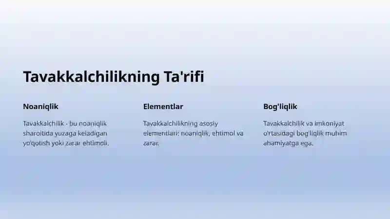 Tavakkalchilik tushunchasi va uni tasniflashning asosiy yondashuvlari 2