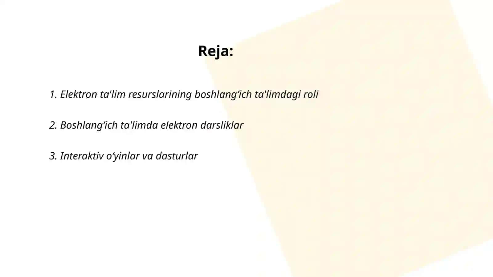 Elektron talim resurslarini boshlangichda tutgan orni 2