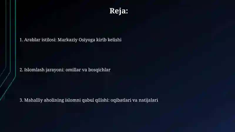 Markaziy Osiyoga Islomning Kirib Kelishi: Tarixiy Jarayon 2