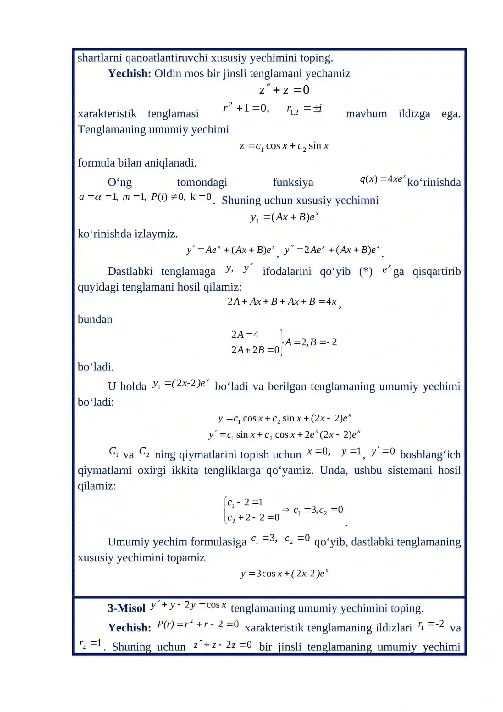 Chiziqli Differensial Tenglamalar 2