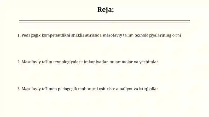 Pedagogik kompetentlikni shakllantirishda masofaviy oʻqitish texnologiyasi 2