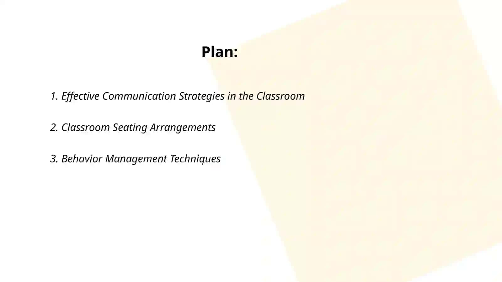 Classroom management 2