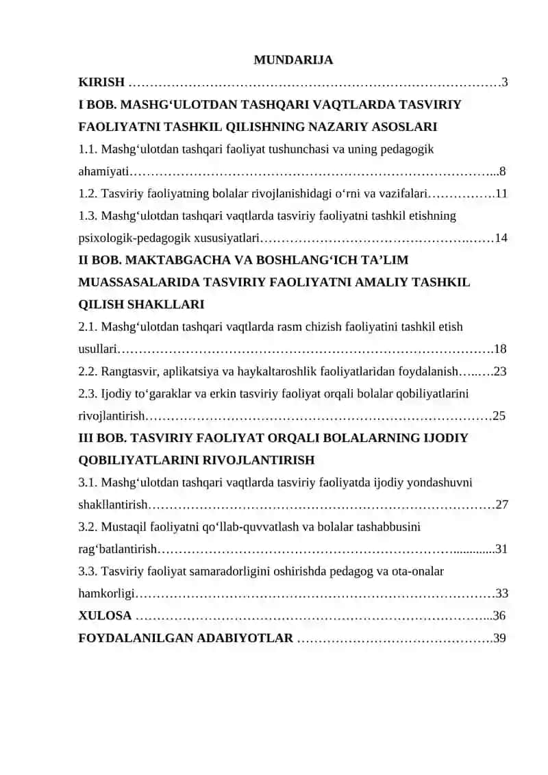 Mashgʻulotdan tashqari  vaqtlarda tasviri faoliyatni tashkil qilish 2