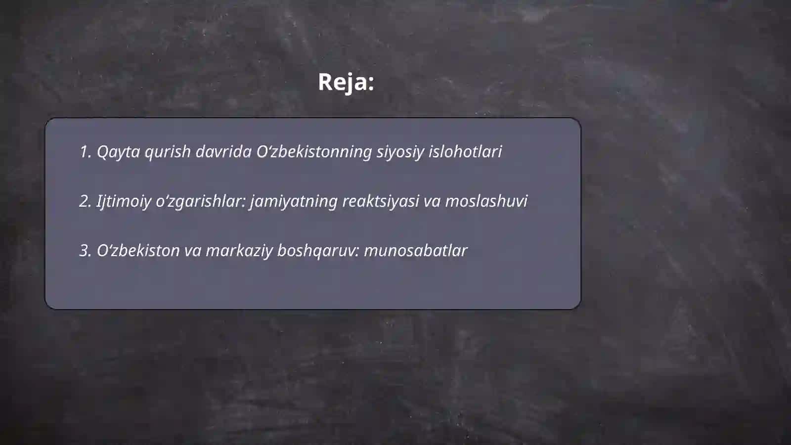 Qayta qurish yillarida Oʻzbekistondagi ijtimoiy-siyosiy vaziyat 2