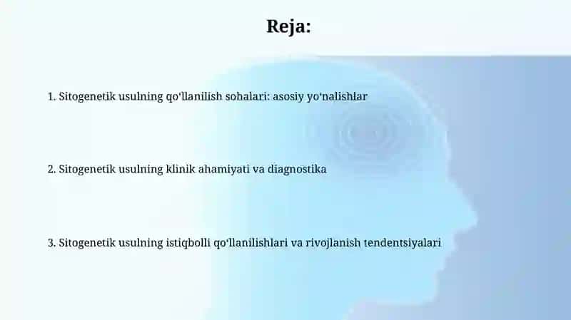 Sitogenetik usulni qayerlarda qoʻllashimiz mumkinligini chuqurroq asoslab bering 2