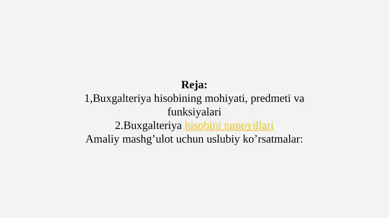 Buxgalteriya hisobini tashkil etish tamoyillari 2