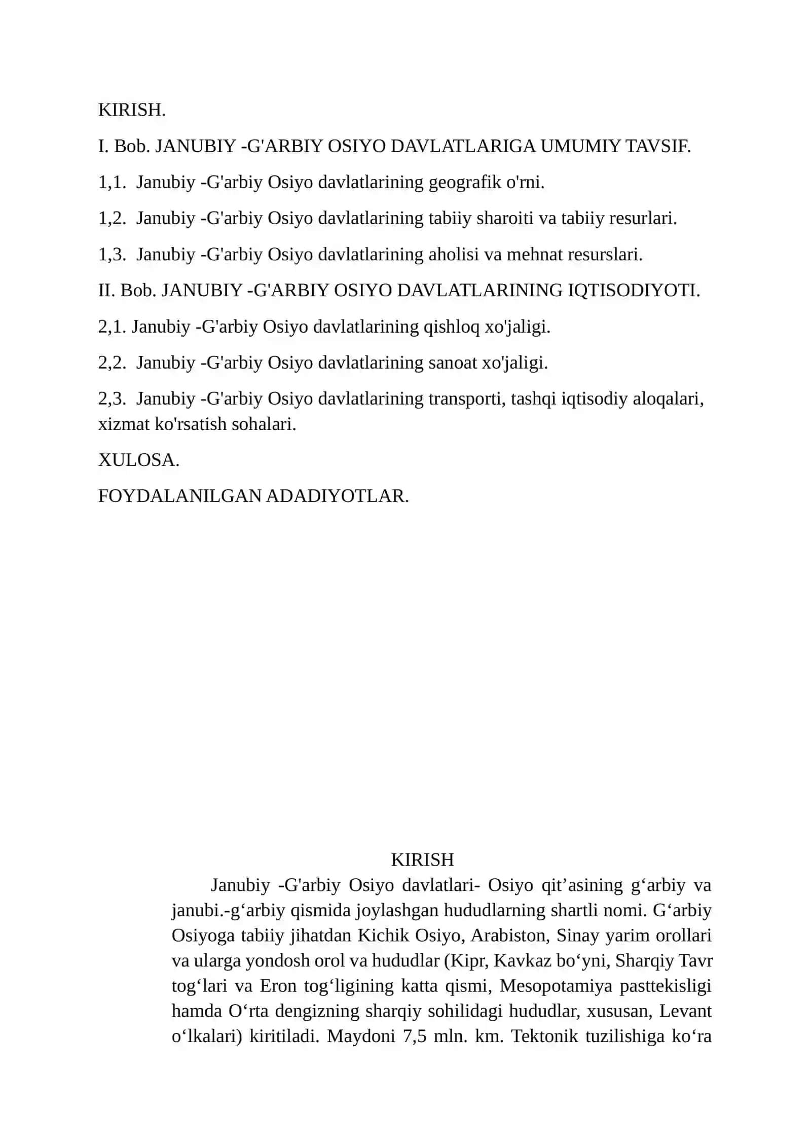 CHET MAMLAKATLAR IJTIMOIY IQTISODIY GEOGRAFIYASI 2